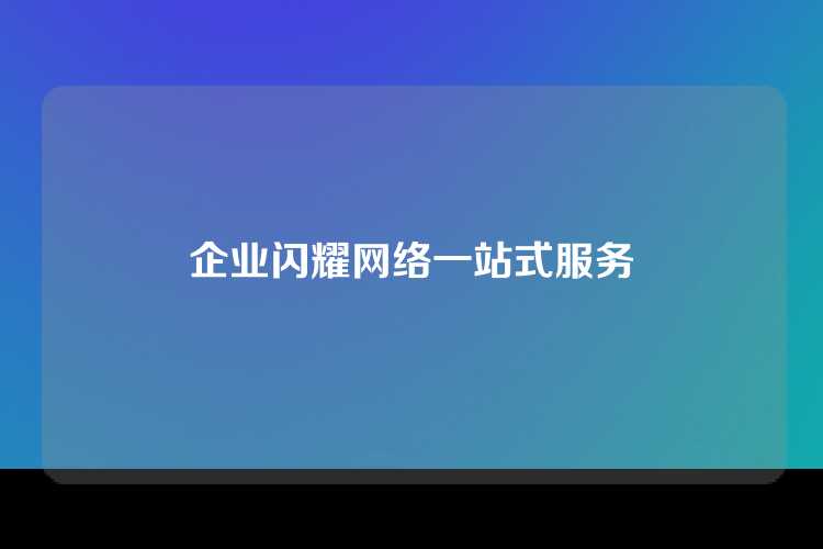 企业闪耀网络一站式服务