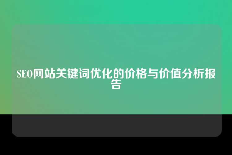 SEO网站关键词优化的价格与价值分析报告