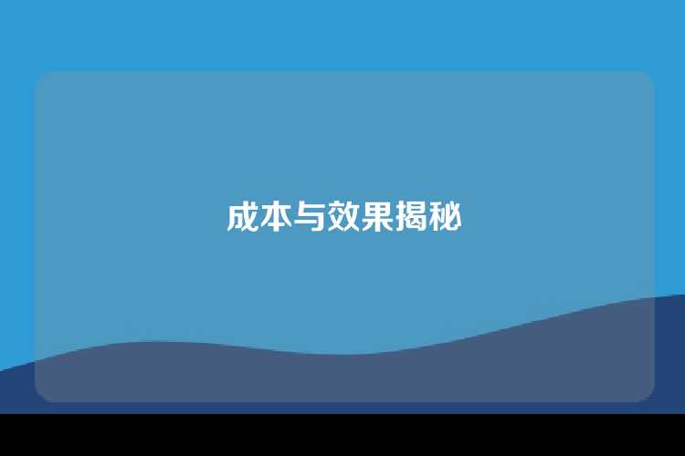 成本与效果揭秘
