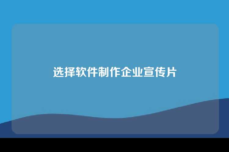选择软件制作企业宣传片