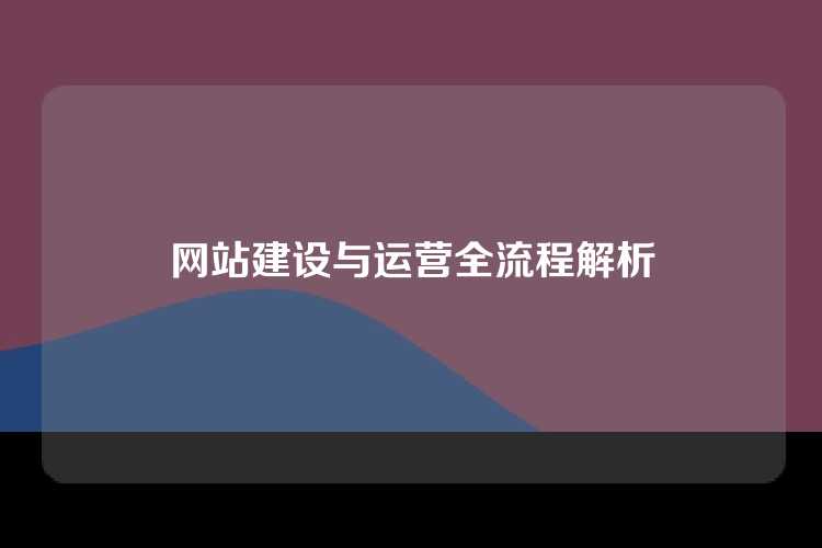 网站建设与运营全流程解析