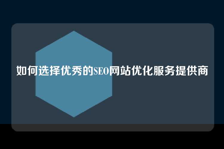 如何选择优秀的SEO网站优化服务提供商