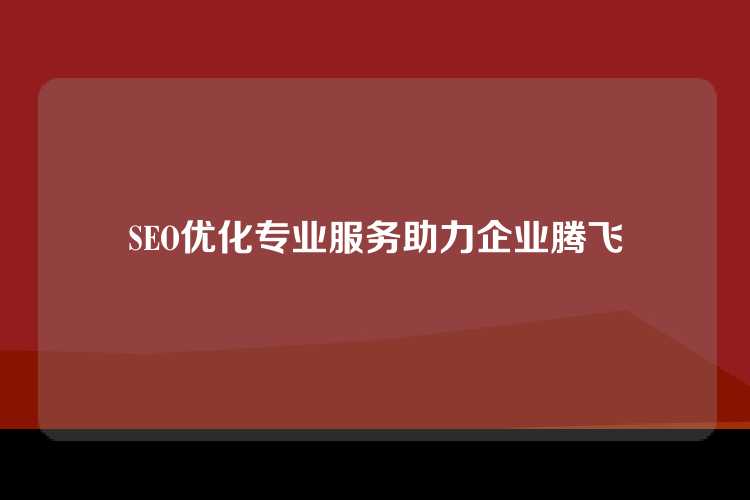 SEO优化专业服务助力企业腾飞