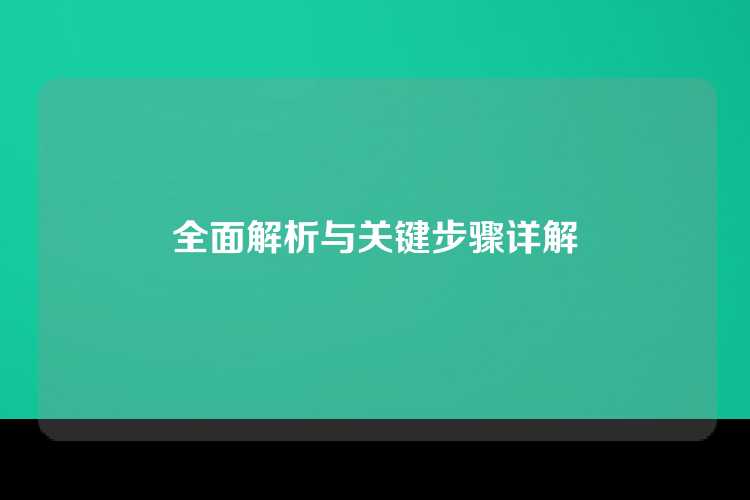 全面解析与关键步骤详解