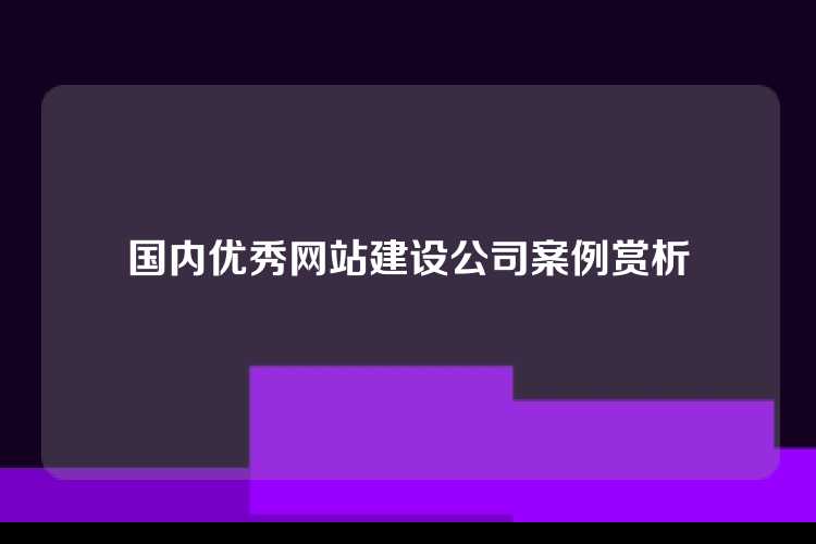 国内优秀网站建设公司案例赏析