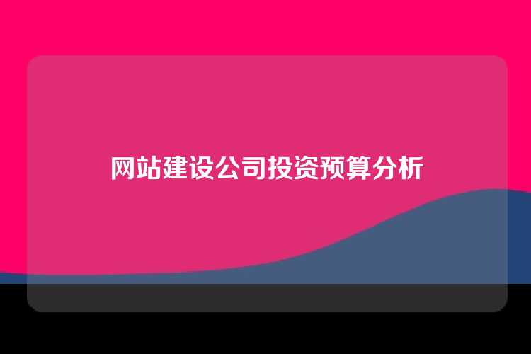 网站建设公司投资预算分析