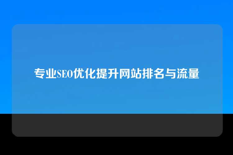 专业SEO优化提升网站排名与流量