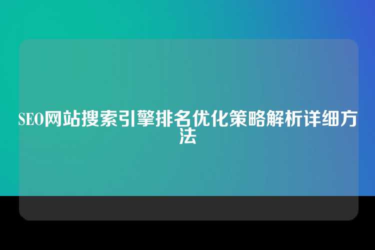 SEO网站搜索引擎排名优化策略解析详细方法