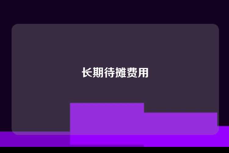 长期待摊费用