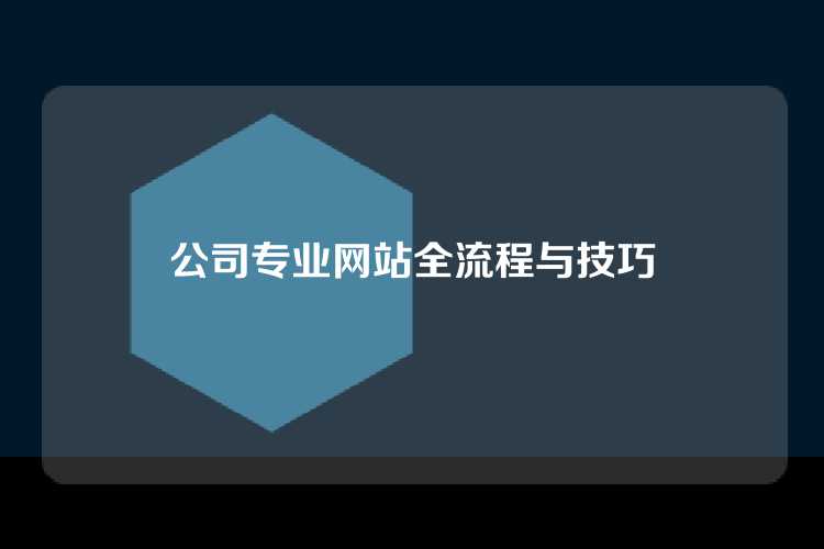 公司专业网站全流程与技巧