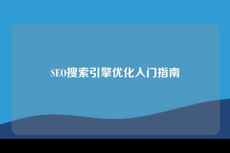 SEO搜索引擎优化入门指南