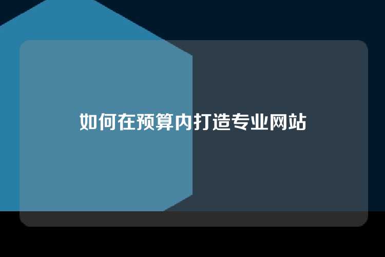 如何在预算内打造专业网站