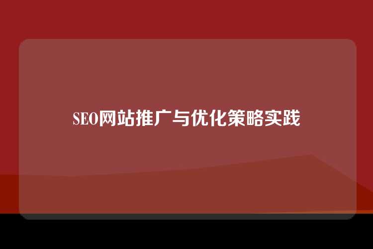 SEO网站推广与优化策略实践