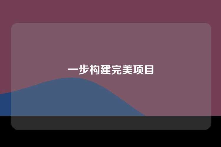一步构建完美项目