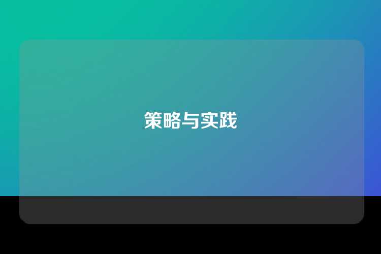 策略与实践