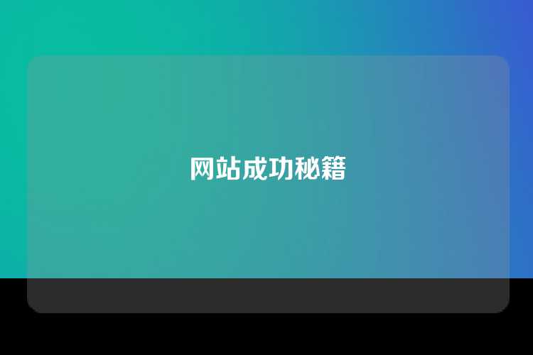 网站成功秘籍