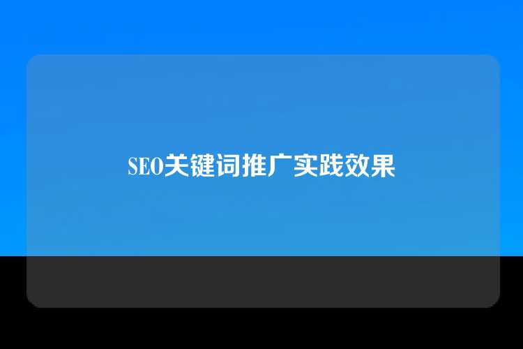 SEO关键词推广实践效果