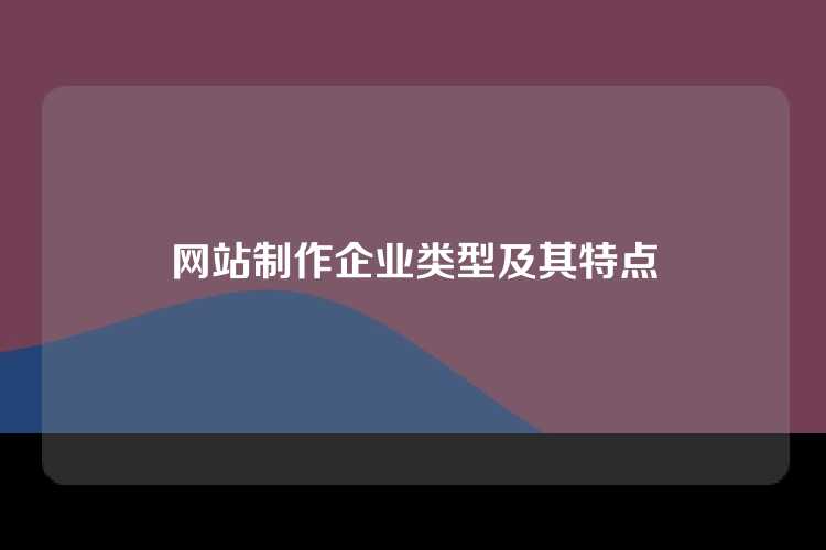 网站制作企业类型及其特点