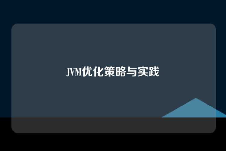 JVM优化策略与实践