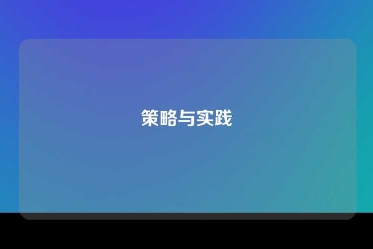 策略与实践