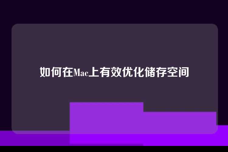 如何在Mac上有效优化储存空间
