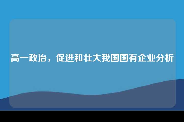 高一政治，促进和壮大我国国有企业分析