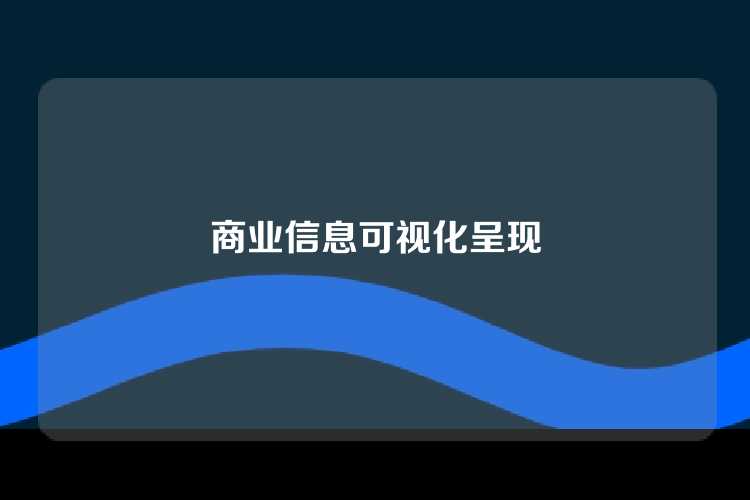 商业信息可视化呈现