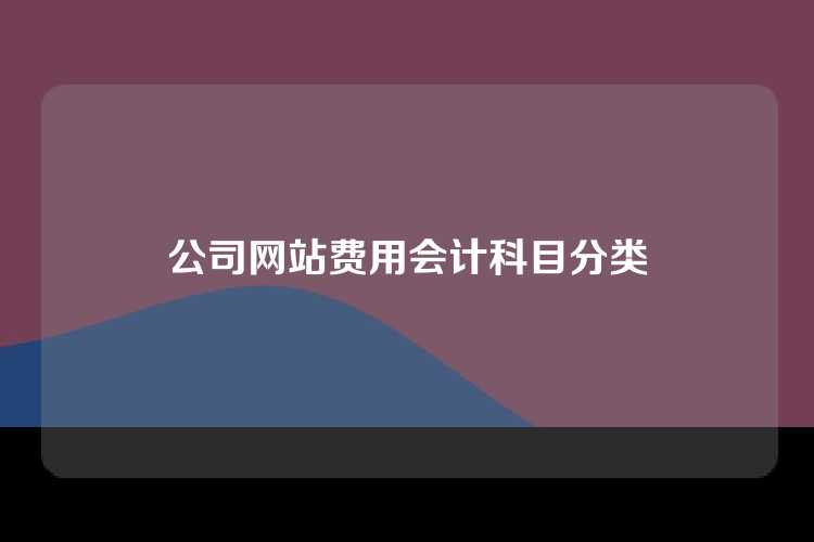 公司网站费用会计科目分类