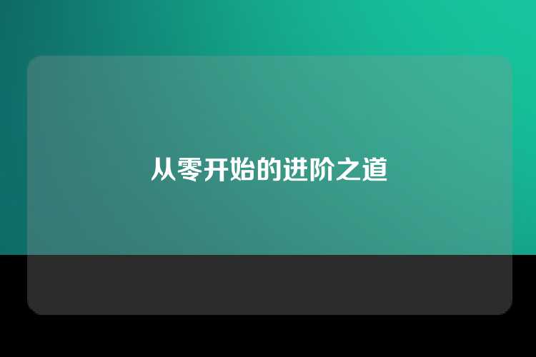 从零开始的进阶之道
