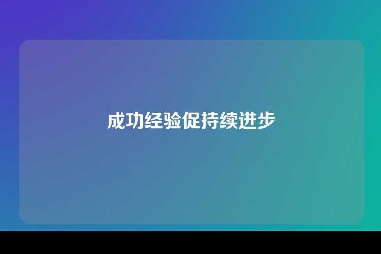 成功经验促持续进步