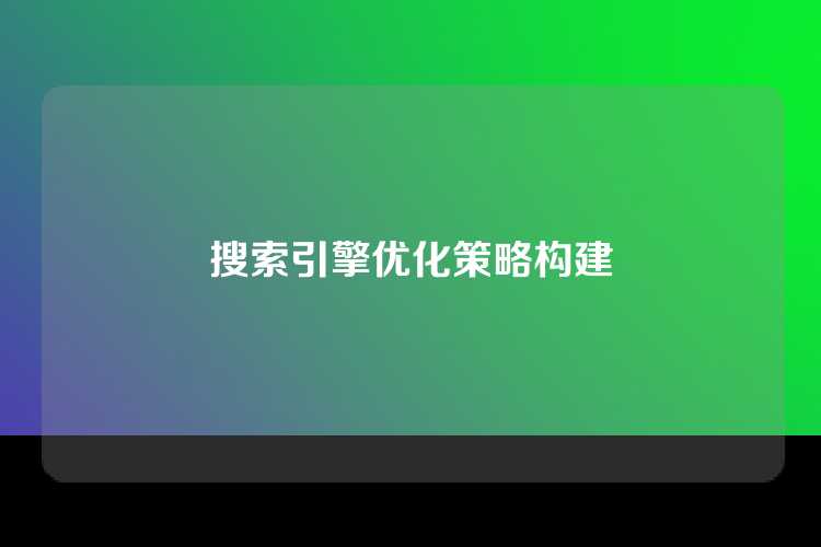 搜索引擎优化策略构建