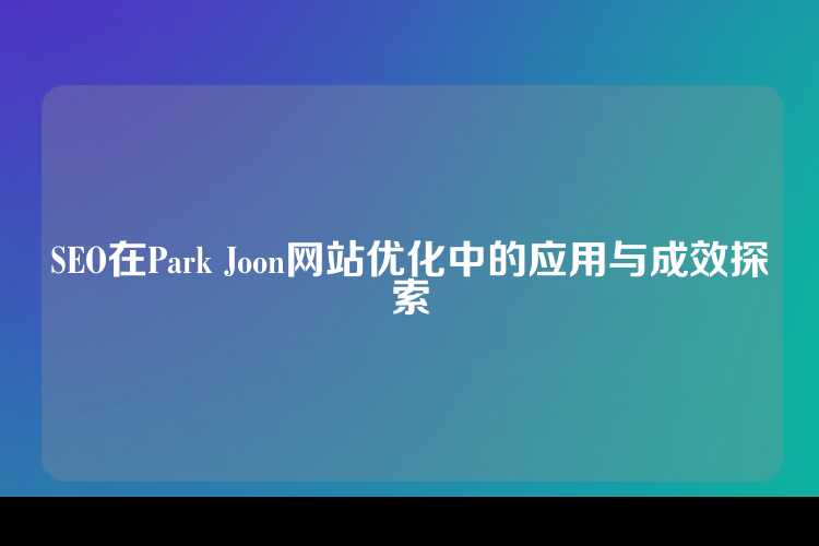 SEO在Park Joon网站优化中的应用与成效探索