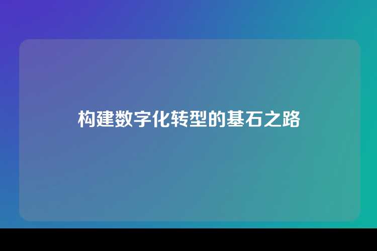构建数字化转型的基石之路