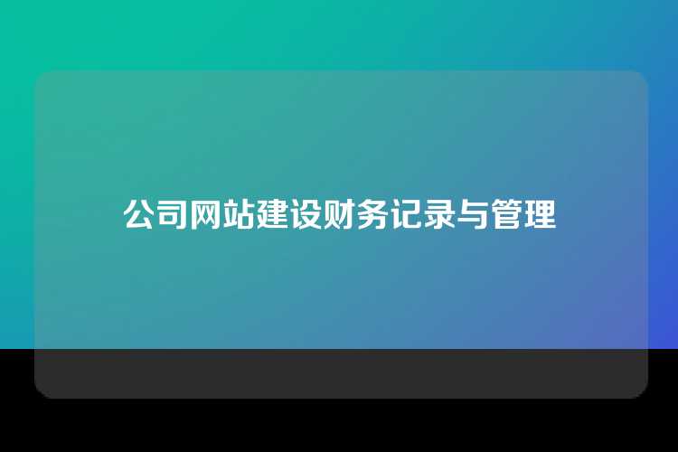 公司网站建设财务记录与管理