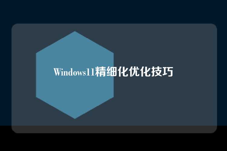 Windows11精细化优化技巧