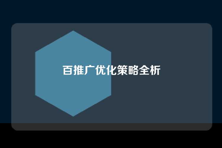 百推广优化策略全析