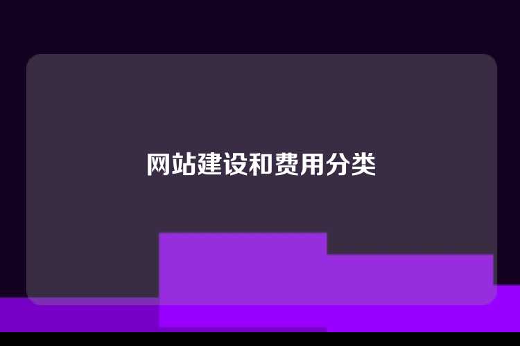 网站建设和费用分类