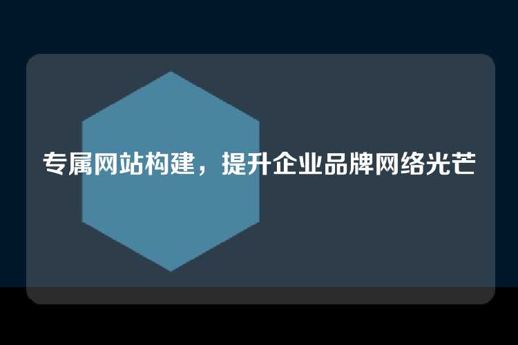 专属网站构建，提升企业品牌网络光芒