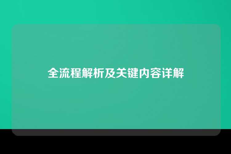 全流程解析及关键内容详解