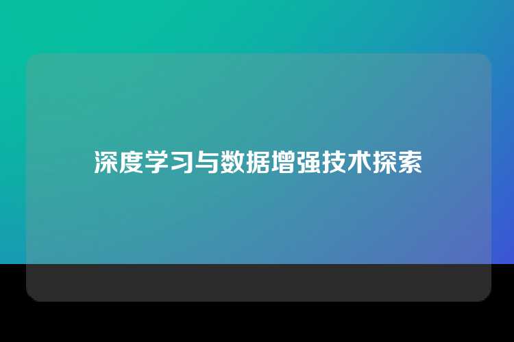 深度学习与数据增强技术探索