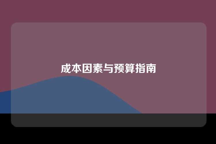 成本因素与预算指南