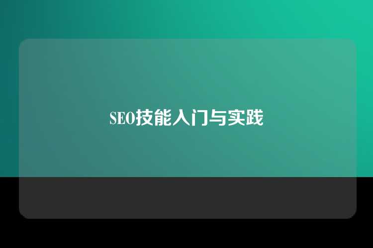 SEO技能入门与实践