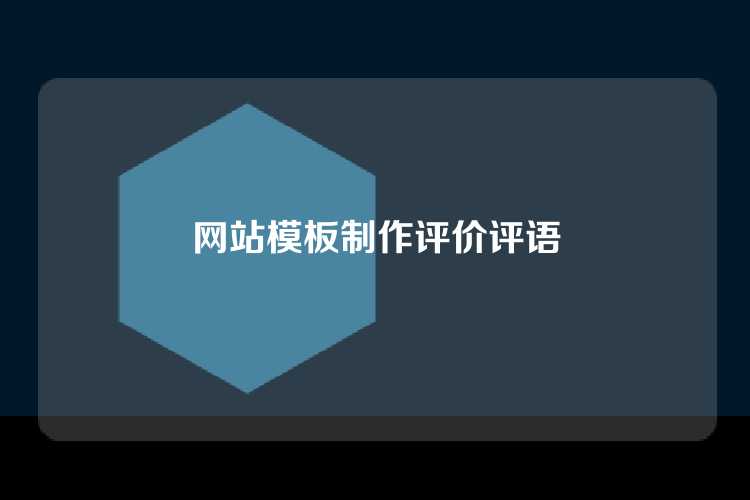 网站模板制作评价评语