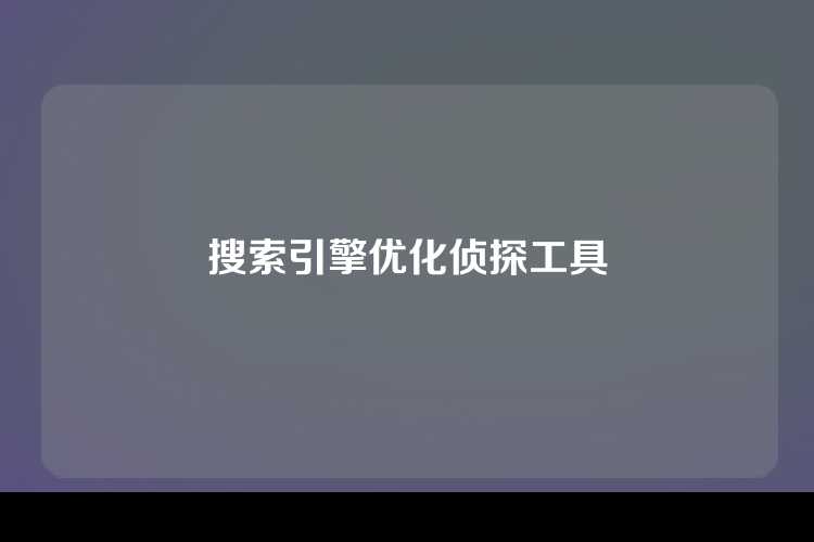 搜索引擎优化侦探工具