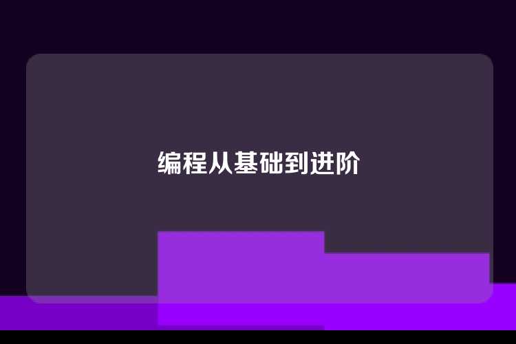 编程从基础到进阶