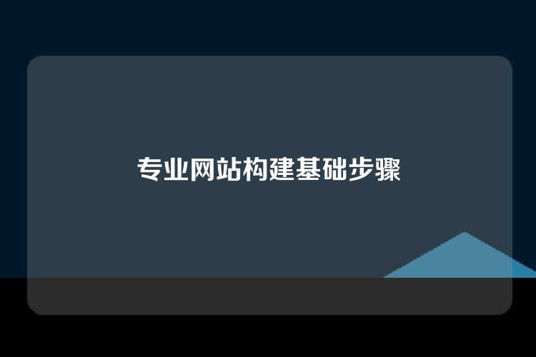 专业网站构建基础步骤