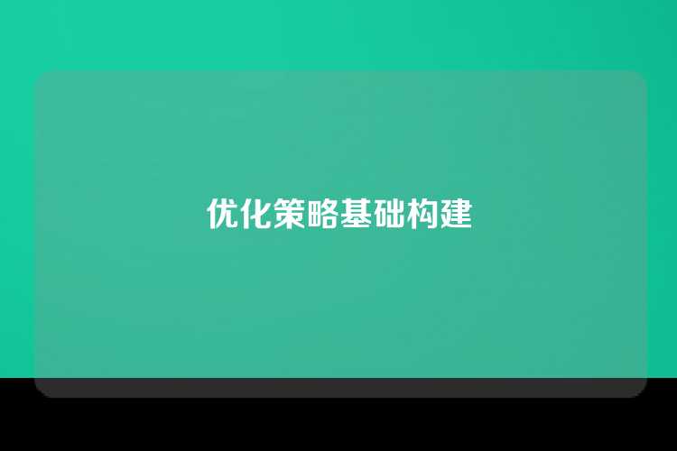 优化策略基础构建