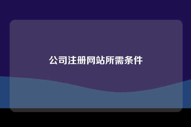 公司注册网站所需条件