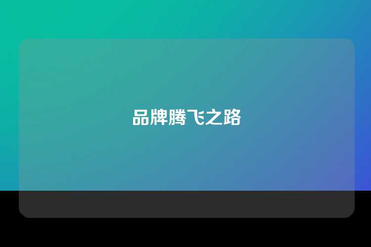 品牌腾飞之路