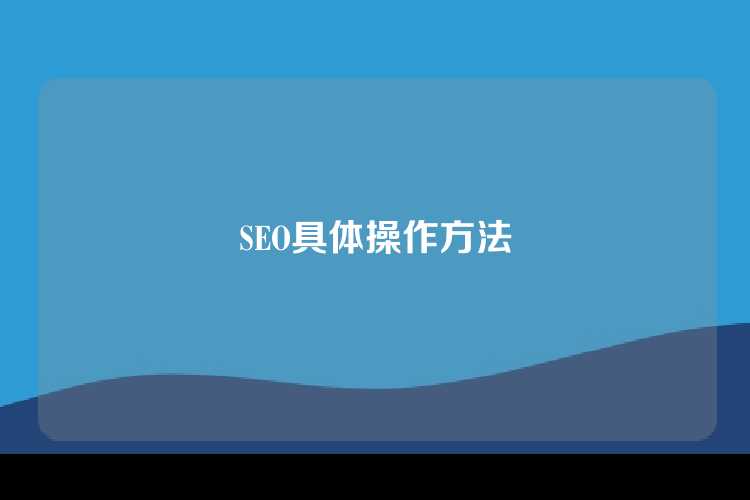 SEO具体操作方法